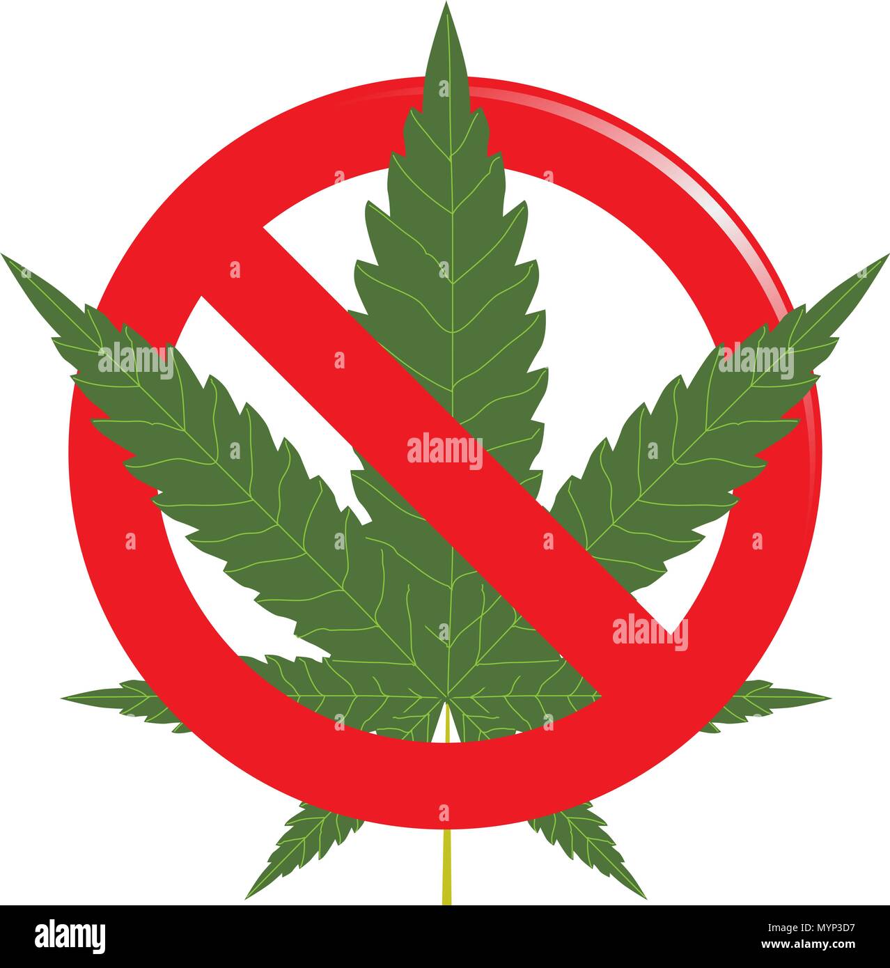 Marijuana prohibit sign vector Stock Vector