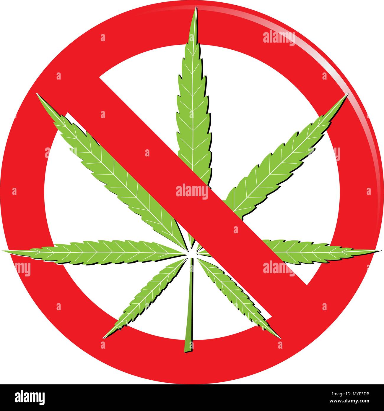 Marijuana prohibit sign vector Stock Vector