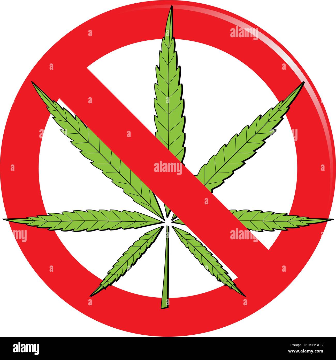 Marijuana prohibit sign vector Stock Vector