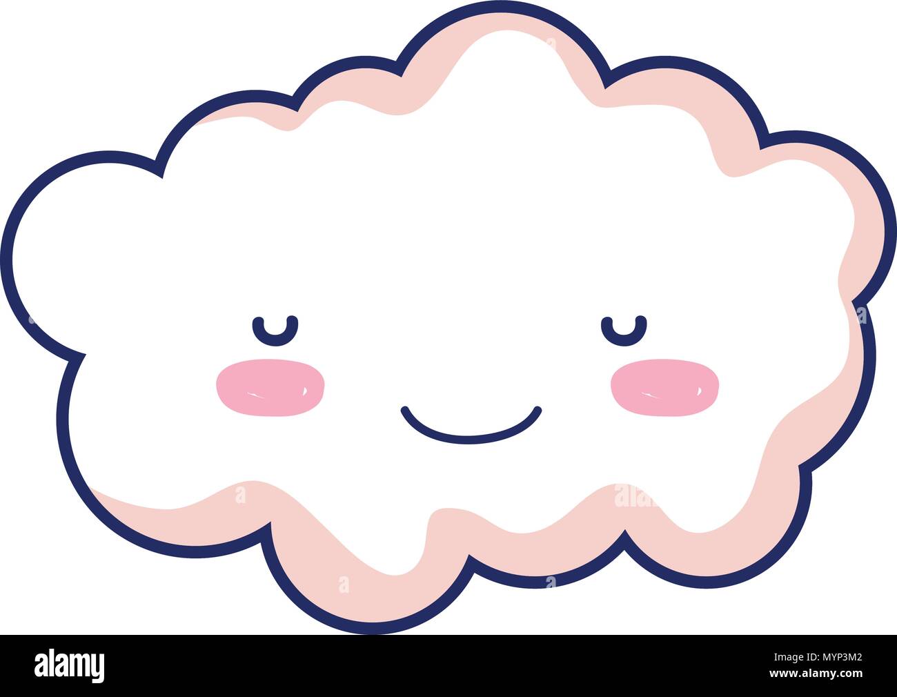 kawaii cute and happy cloud fluffy weather Stock Vector Image & Art - Alamy