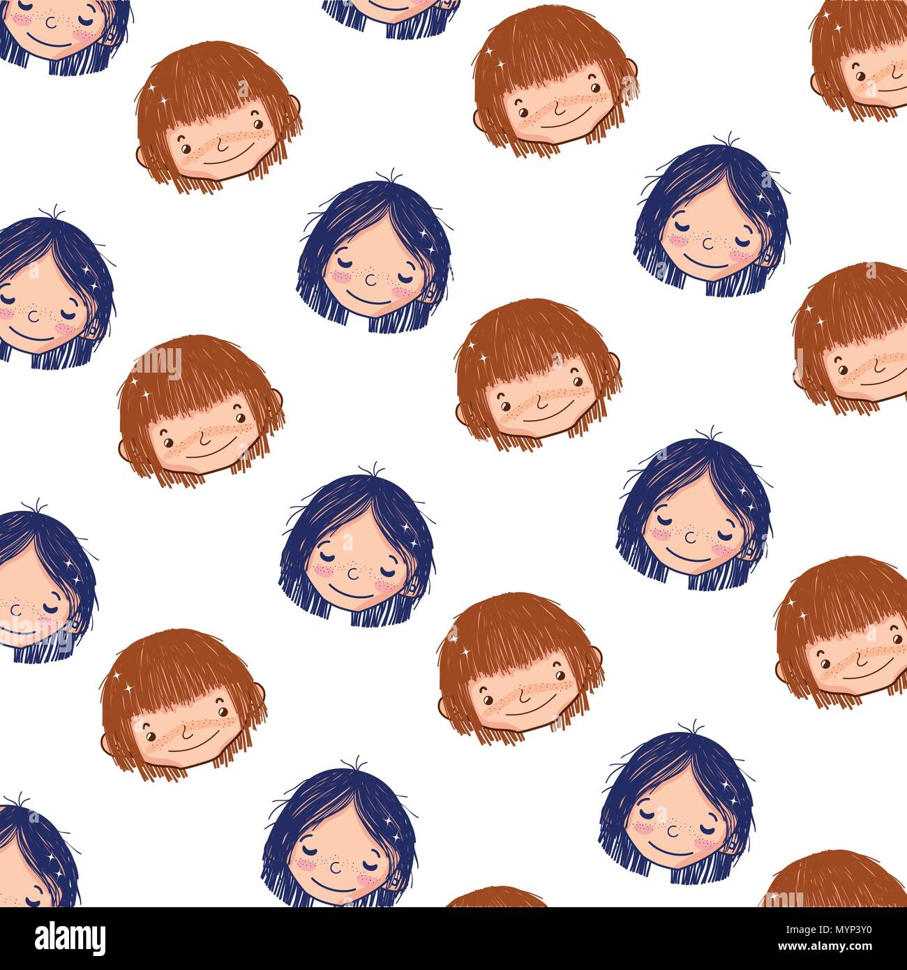 boy and girl head hairstyle background Stock Vector Image & Art - Alamy