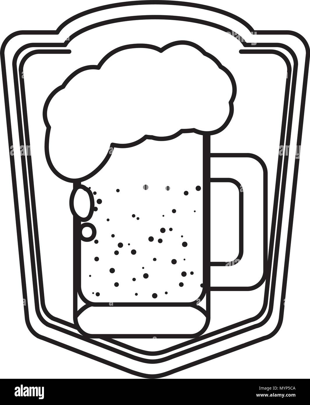line foam beer liquor glass emblem Stock Vector Image & Art Alamy