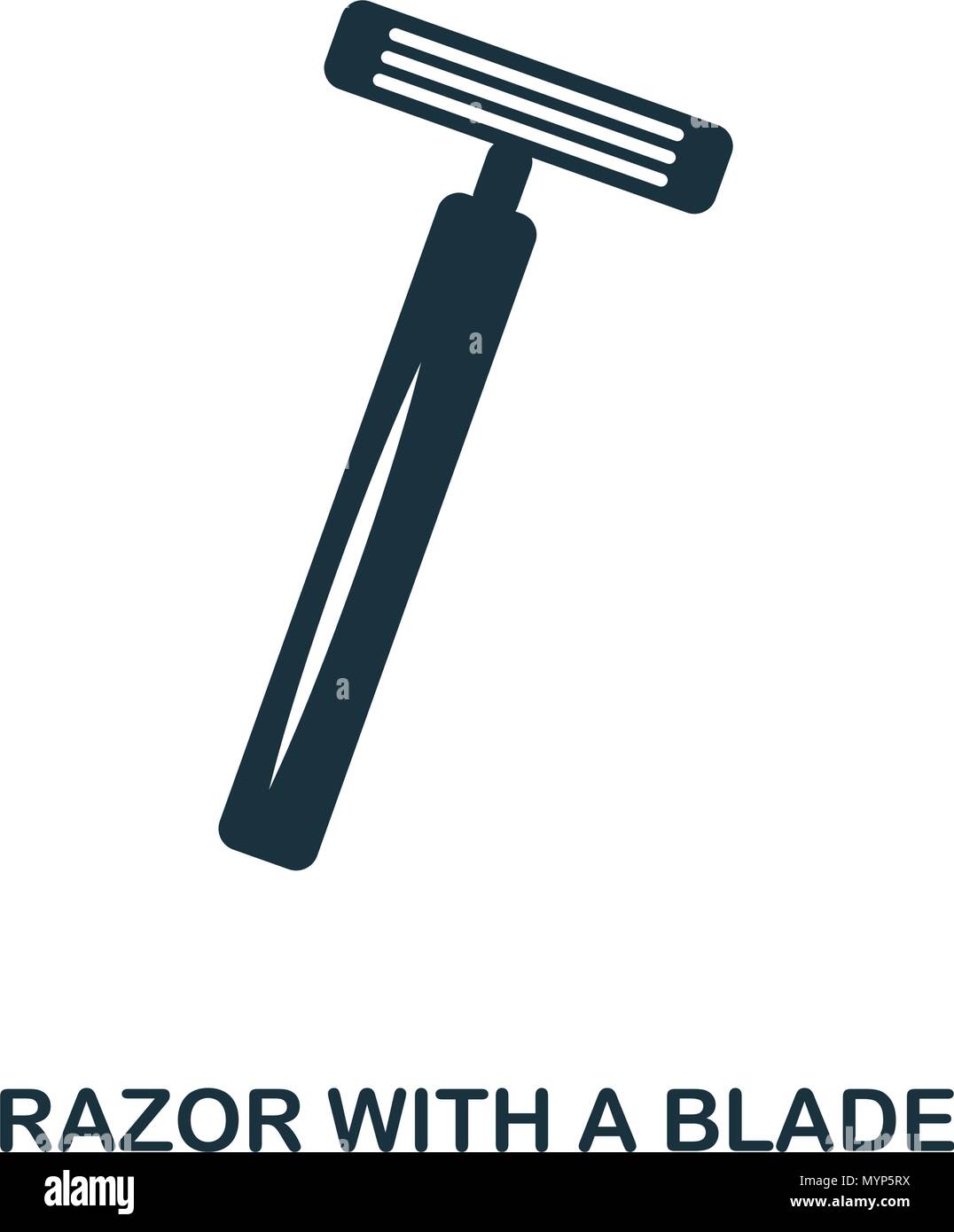 Razor With A Blade icon. Flat style icon design. UI. Illustration of ...