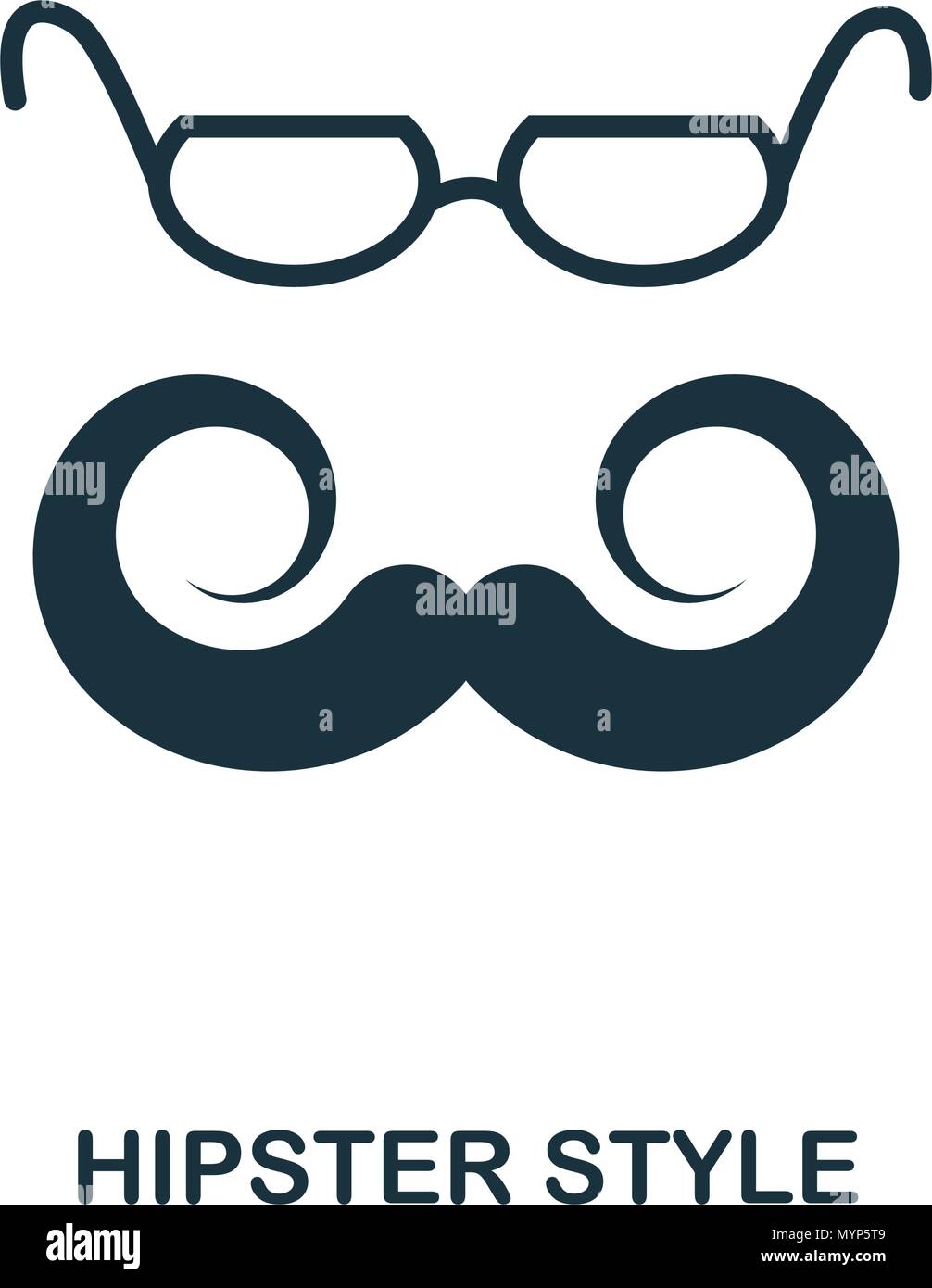 Hipster Style icon. Flat style icon design. UI. Illustration of hipster ...