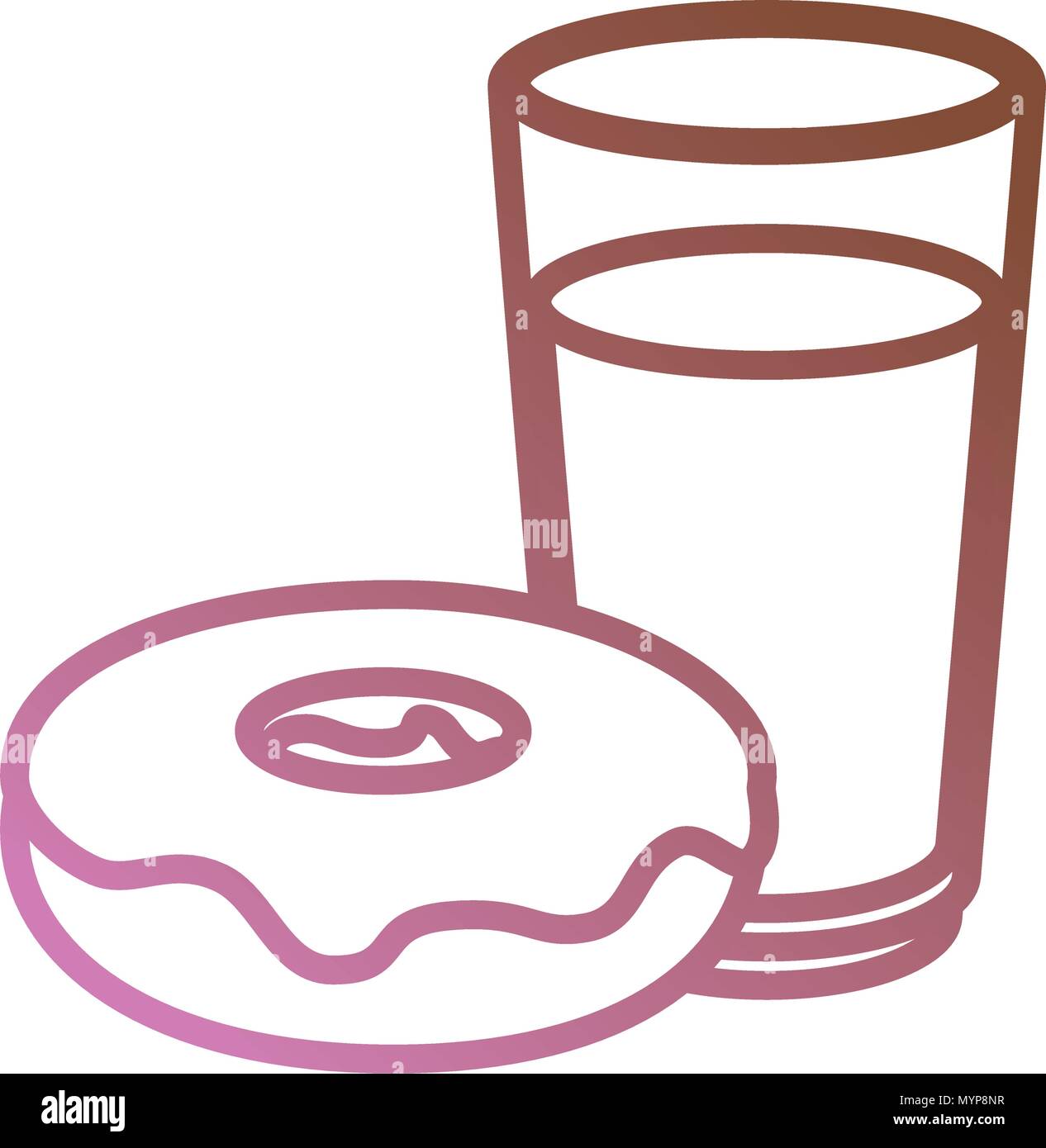 fresh milk glass and sweet donut Stock Vector Image & Art - Alamy