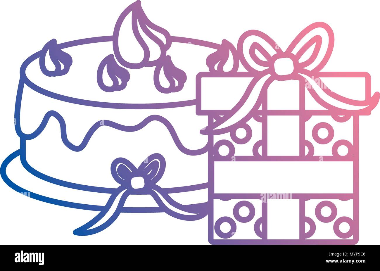 giftbox with sweet cake birthday celebration Stock Vector Image & Art ...