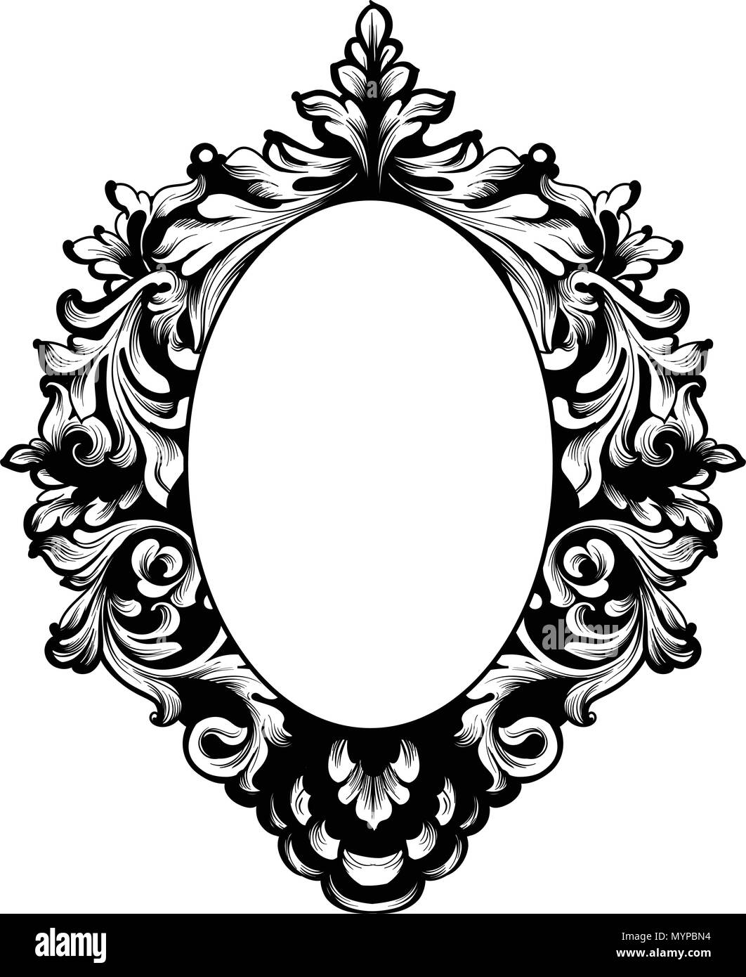 kunst Elektrisch zwart Round Frame Vector. Classic rich ornamented carved decors. Baroque  sophisticated design Stock Vector Image & Art - Alamy