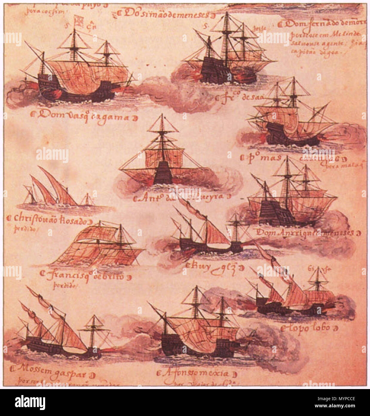 English: Portuguese ships 16th century Livro das Armadas