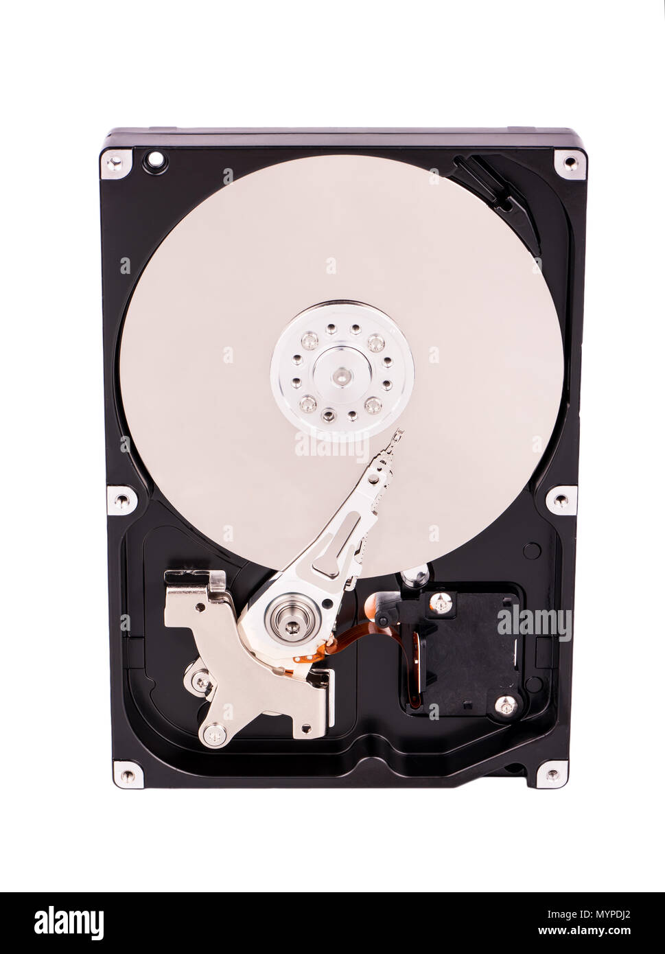 Open hard disk drive (HDD) isolated on white background Stock Photo - Alamy