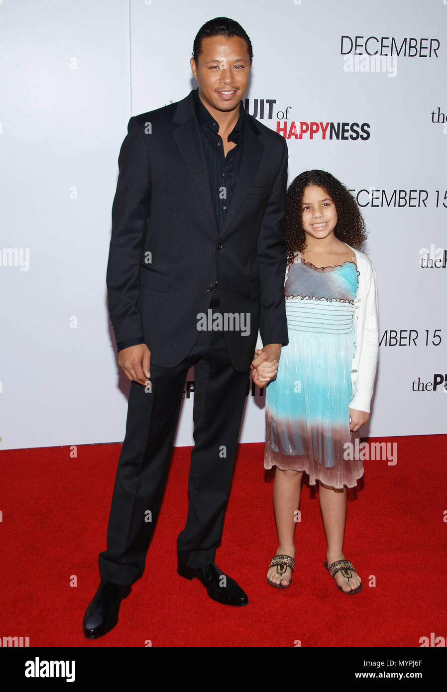 Terrence Howard and daughter arriving at the PURSUIT of Happiness