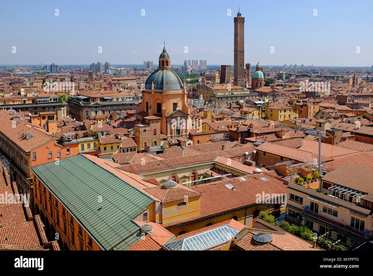 overview of bologna city centre, italy Stock Photo Alamy