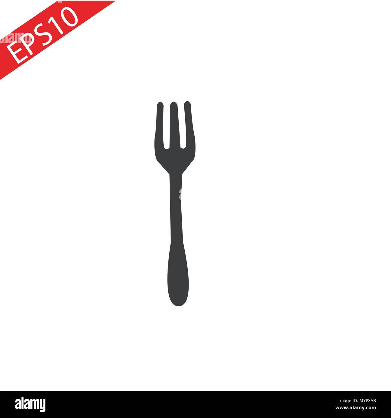 Fork silhouette. fork vector icon on white background Stock Vector
