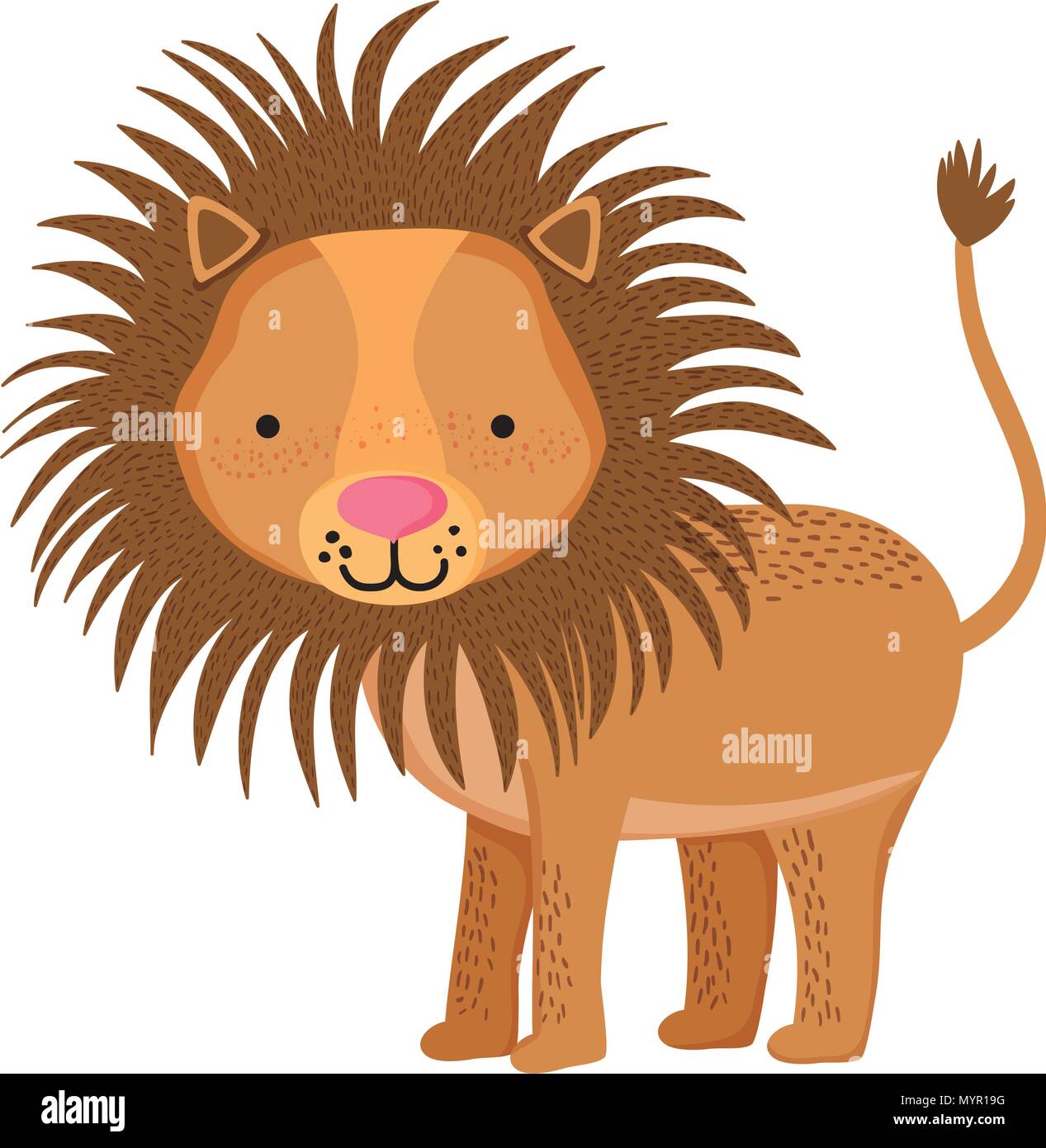cute male lion wild animal Stock Vector Image & Art - Alamy