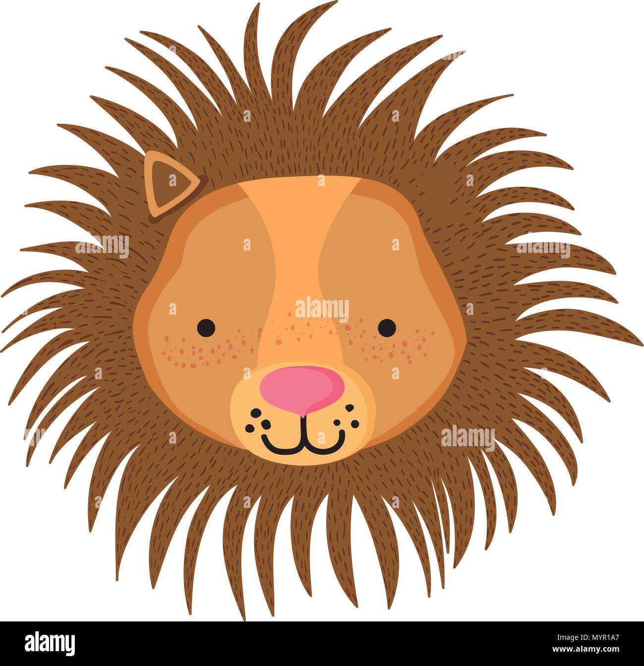 cute male lion head wild animal Stock Vector Image & Art - Alamy