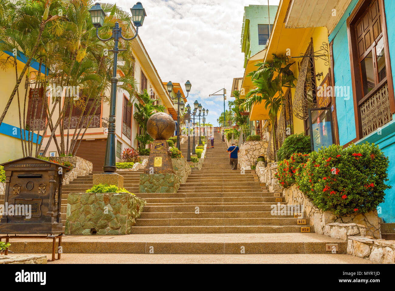 Guayaquil, Ecuador April 16, 2016 Houses and the stgairs at Cerro