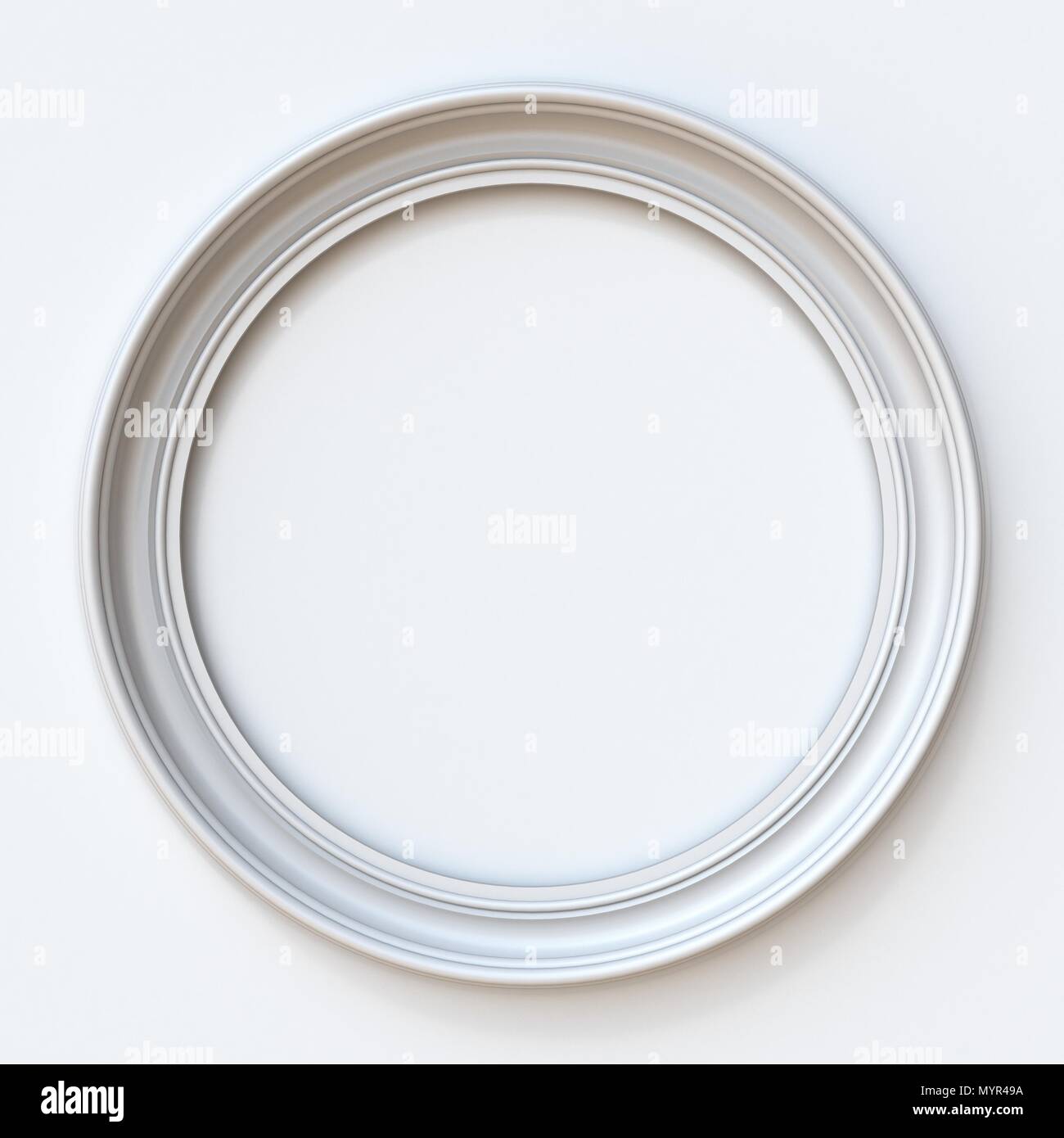 White picture frame circular 3D rendering illustration isolated on ...