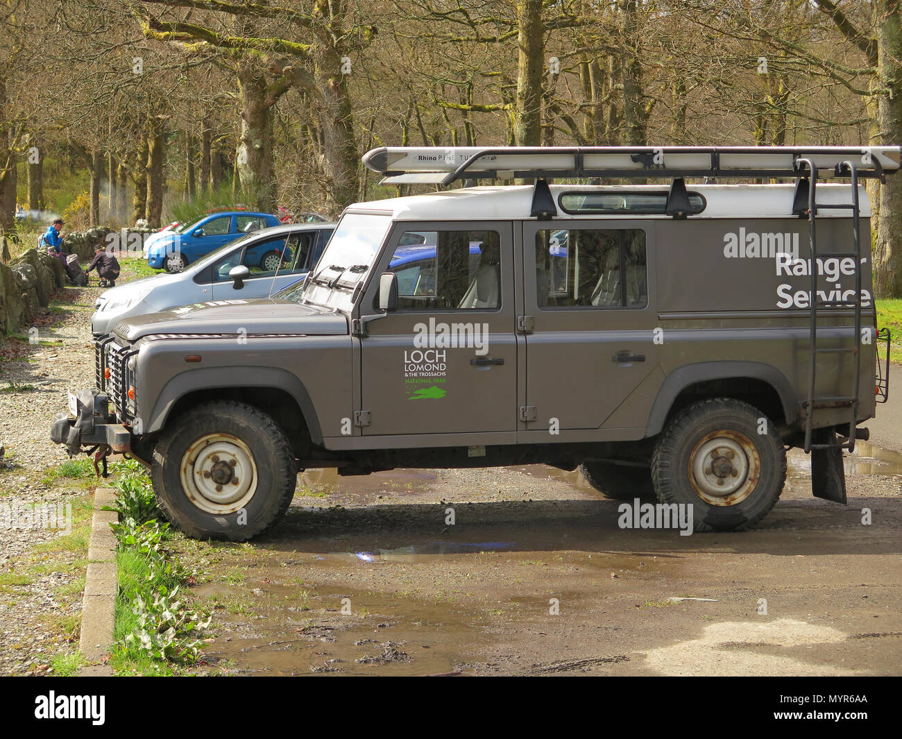 Loch Lomond and Trossachs National Park ranger service Land Rover Stock ...