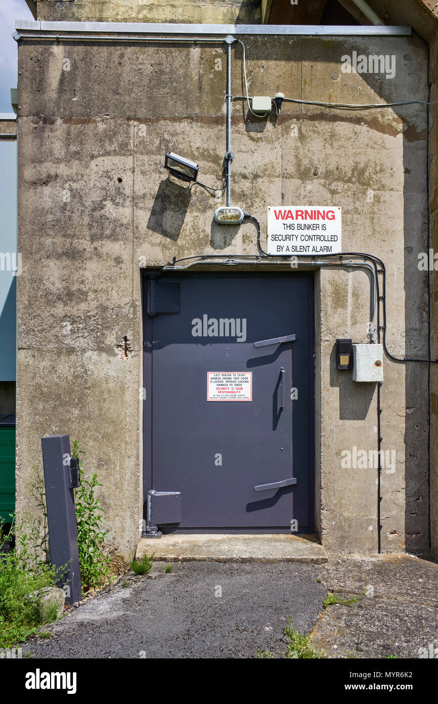 Exterior entrance door to the Hack Green secret nuclear bunker Stock Photo