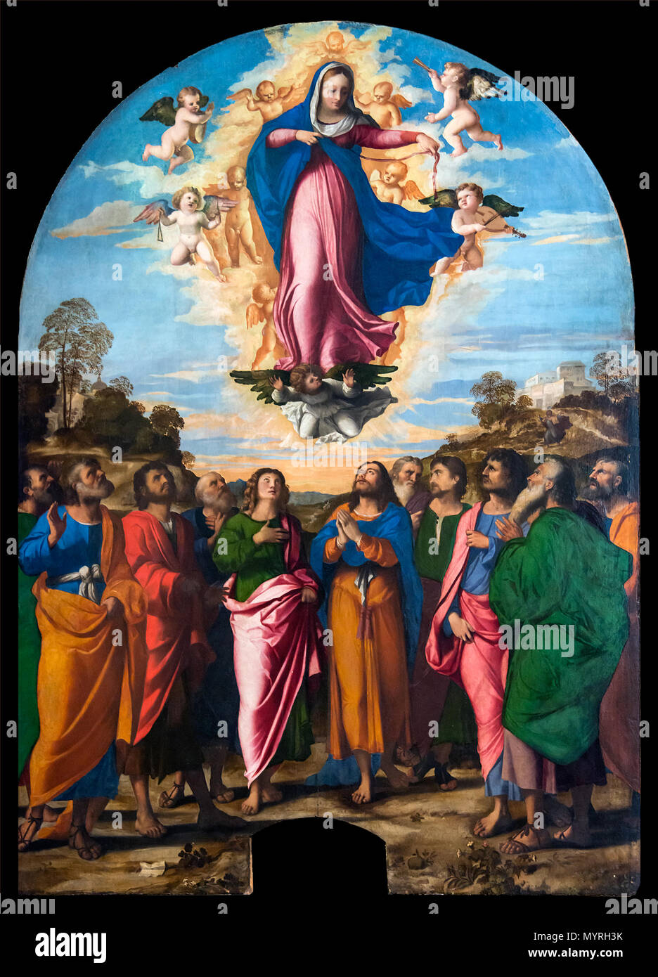 257 Accademia - Assumption of the Virgin by Palma il Vecchio Stock Photo
