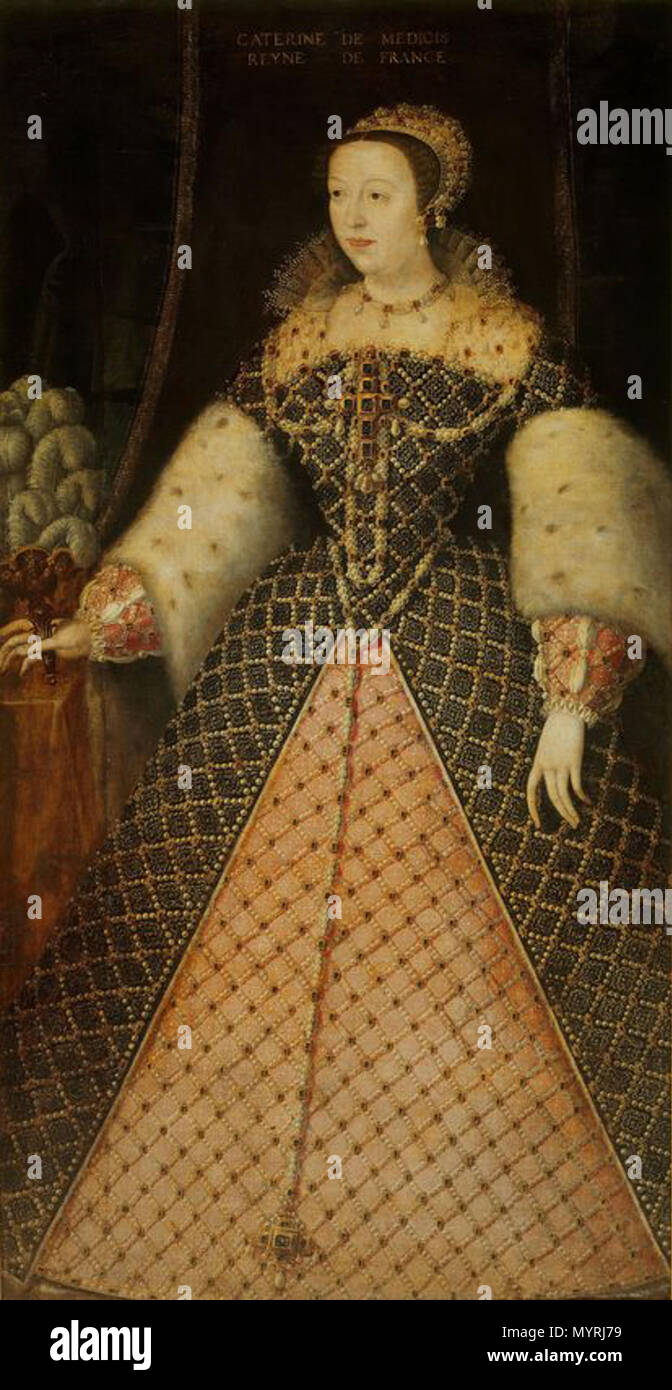 . Portrait of Catherine of Medici (1519-1589) . from 1547 until 1559 364 Catarina de' Medici Uffizi Stock Photo
