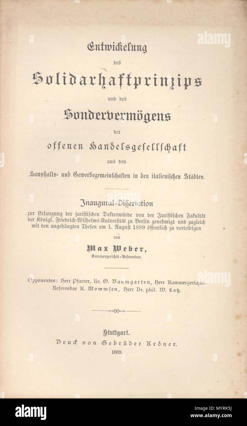 Maximilian karl emil weber hi-res stock photography and images - Alamy