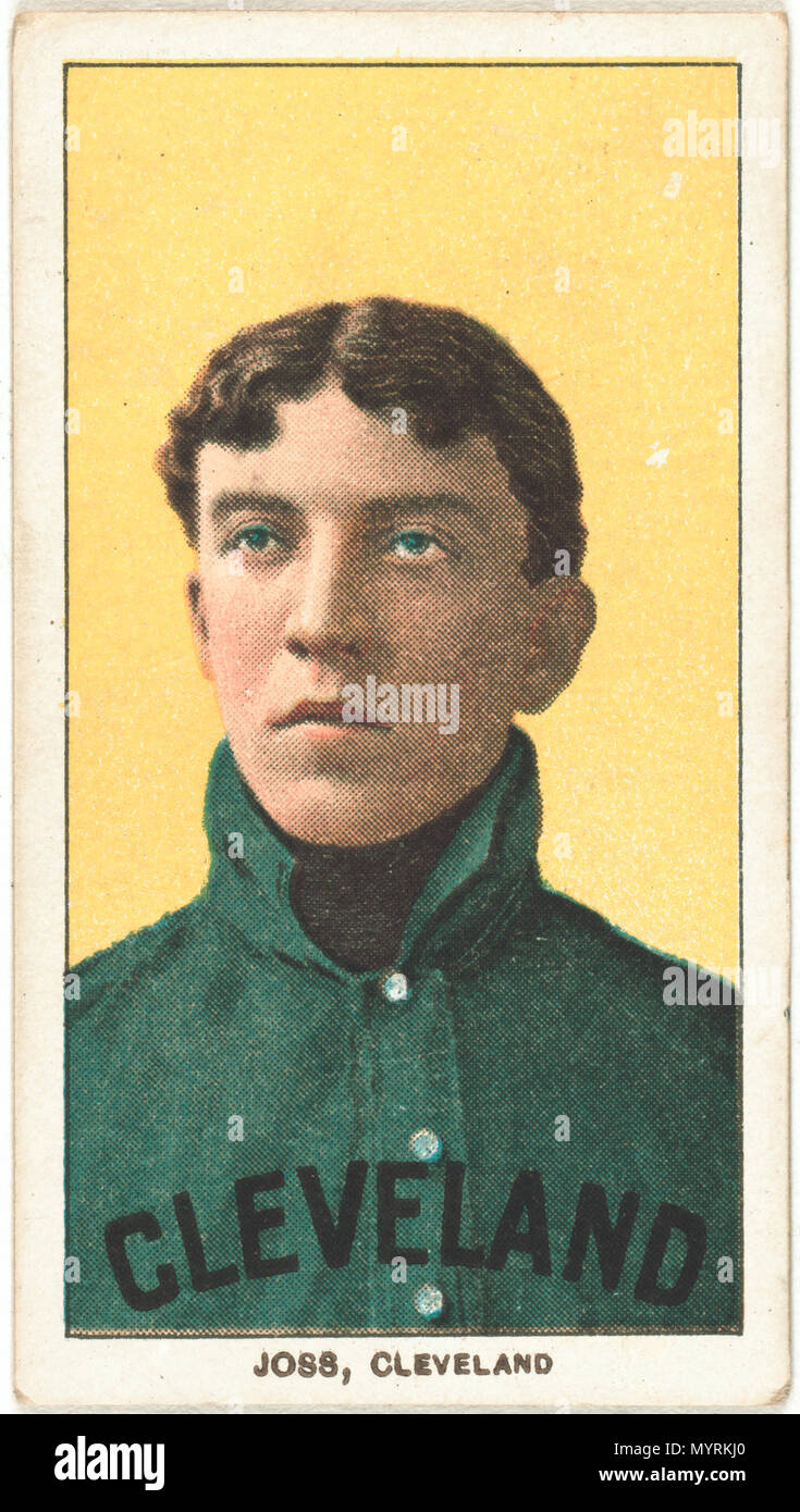 . English: Title: Addie Joss, Cleveland Naps, baseball card portrait Abstract/medium: 1 print : relief with halftone, color.  . 1909. American Tobacco Company, sponsor 266 Addie Joss, Cleveland Naps, baseball card portrait LCCN2008676563 Stock Photo