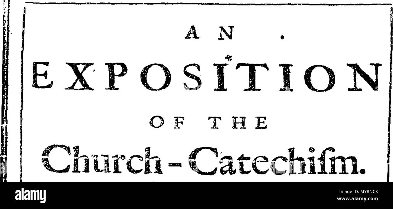 . English: Fleuron from book: An exposition of the church-catechism. Part I. Containing an explication of the preliminary questions and answers, and of the Apostles Creed. By William Assheton D.D. Rector of Beckenham in Kent, and Chaplain to His Grace the Duke of Ormond. 333 An exposition of the church-catechism Fleuron T193396-1 Stock Photo