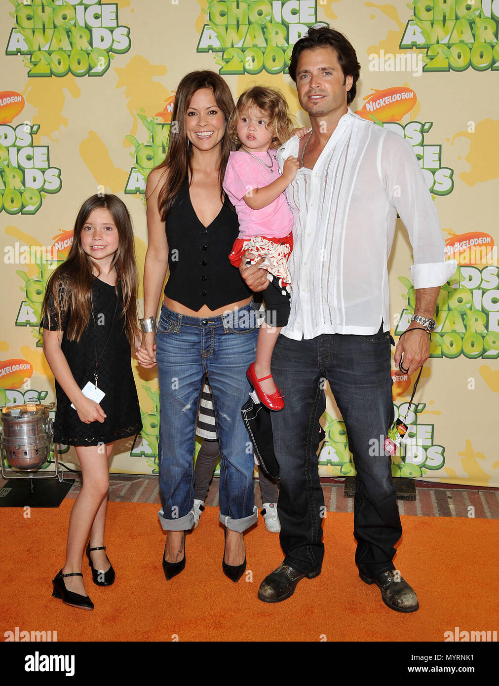 Brooke Burke and David Charvet and kids  - NickelOdeon 22th Kids Choice Awards at the UCLA's Pauley Pavilion In Westwood, Los Angeles.15 BurkeBrooke CharvetDavid 15  Event in Hollywood Life - California, Red Carpet Event, USA, Film Industry, Celebrities, Photography, Bestof, Arts Culture and Entertainment, Celebrities fashion, Best of, Hollywood Life, Event in Hollywood Life - California, Red Carpet and backstage, Music celebrities, Topix, Couple, family ( husband and wife ) and kids- Children, brothers and sisters inquiry tsuni@Gamma-USA.com, Credit Tsuni / USA, 2006 to 2009 Stock Photo