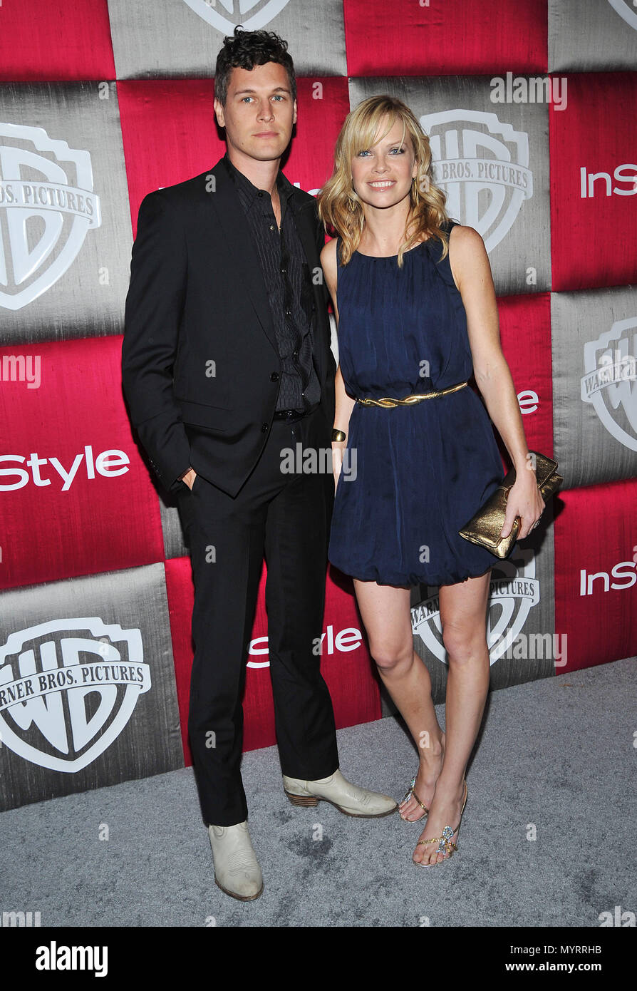 Sarah Jane Morris with husband In Style Party after the Golden Globe