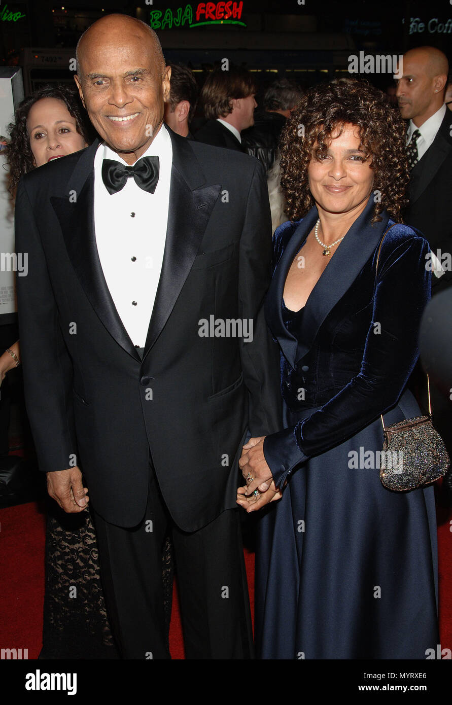 Harry Belafonte and daughter Shari arriving at the BOBBY  Premiere at the Chinese  Theatre in Los Angeles.  3/4 smile BelafonteHarry Shari 054  Event in Hollywood Life - California, Red Carpet Event, USA, Film Industry, Celebrities, Photography, Bestof, Arts Culture and Entertainment, Celebrities fashion, Best of, Hollywood Life, Event in Hollywood Life - California, Red Carpet and backstage, Music celebrities, Topix, Couple, family ( husband and wife ) and kids- Children, brothers and sisters inquiry tsuni@Gamma-USA.com, Credit Tsuni / USA, 2006 to 2009 Stock Photo