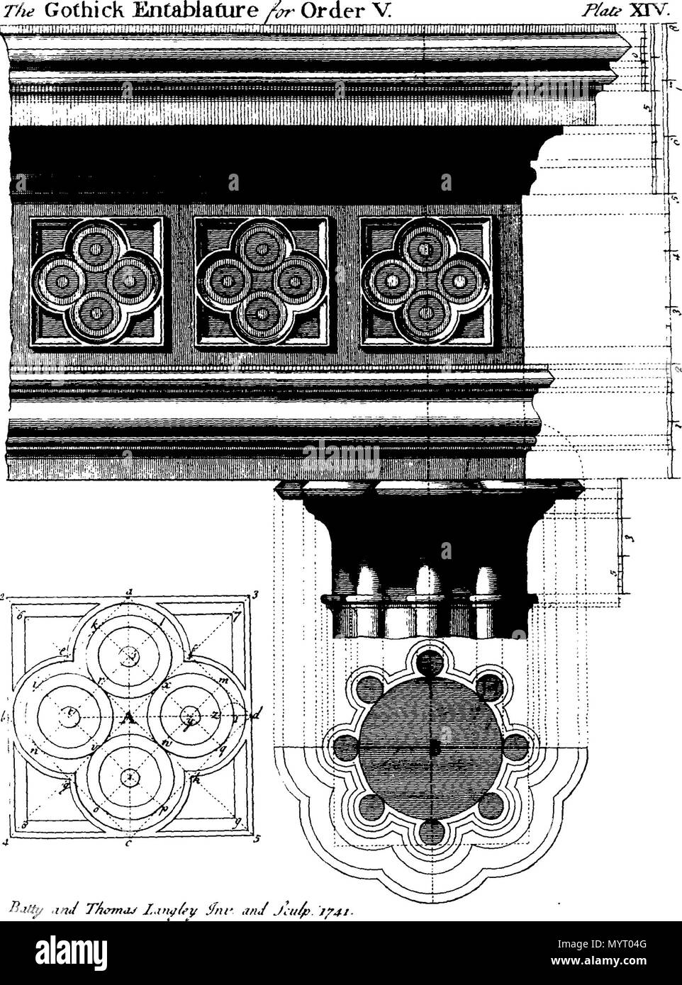 . English: Fleuron from book: Ancient architecture, restored, and ...