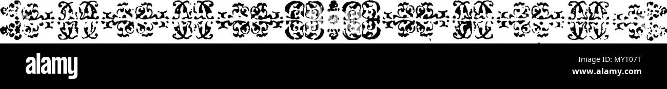 . English: Fleuron from book: Ancient masonry, both in the theory and practice, demonstrating the useful rules of arithmetick, geometry, and architecture, in the proportions and orders of the most eminent masters of all nations, viz. Vitruvius, Bramante, Julio Romano, Michael Angelo, Carlo Cesare Osio, Andrea Palladio, Vincent Scamozzi, M. J. Barozzio of Vignola, Sebastian Serlio, Daniel Barbaro, L. B. Alberti, P. Cataneo, P. de Lorme, Viola, J. Bullant, Julian Mau-Clerc, J. Berain, Sebastian le Clerc, Claude Perault, Inigo Jones, Sir Christoph. Wren, &c. &c. &c. And also of the Cariatides, Pe Stock Photo