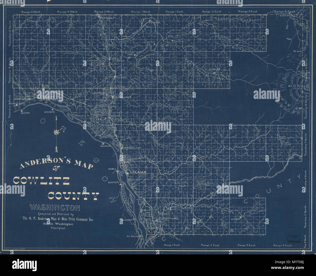 Washington County Land Ownership Map English: Shows Names Of Some Residents. Relief Shown By Hachures.  Blueprint. Lc Land Ownership Maps, 1373 Available Also Through The Library  Of Congress Web Site As A Raster Image. . Anderson's