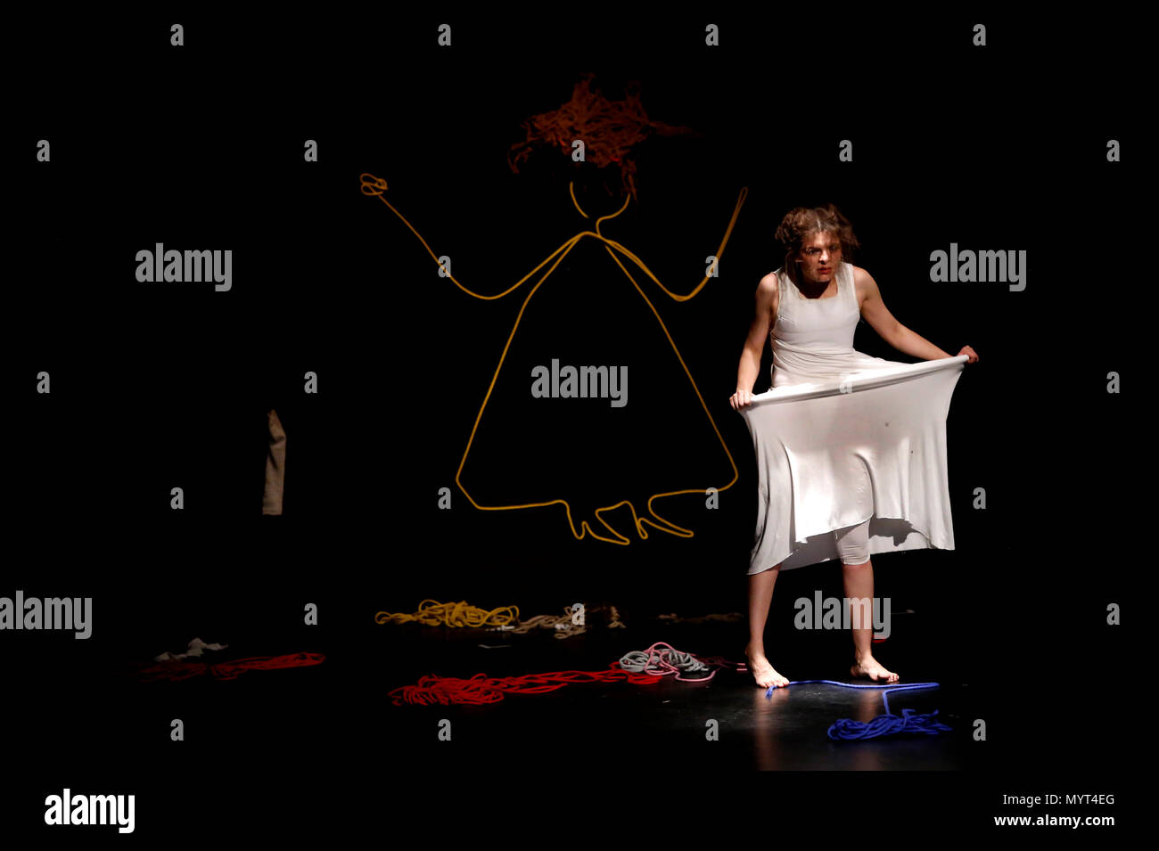 Beirut, Lebanon. 7th June, 2018. An artist from Armenian Yerevan State