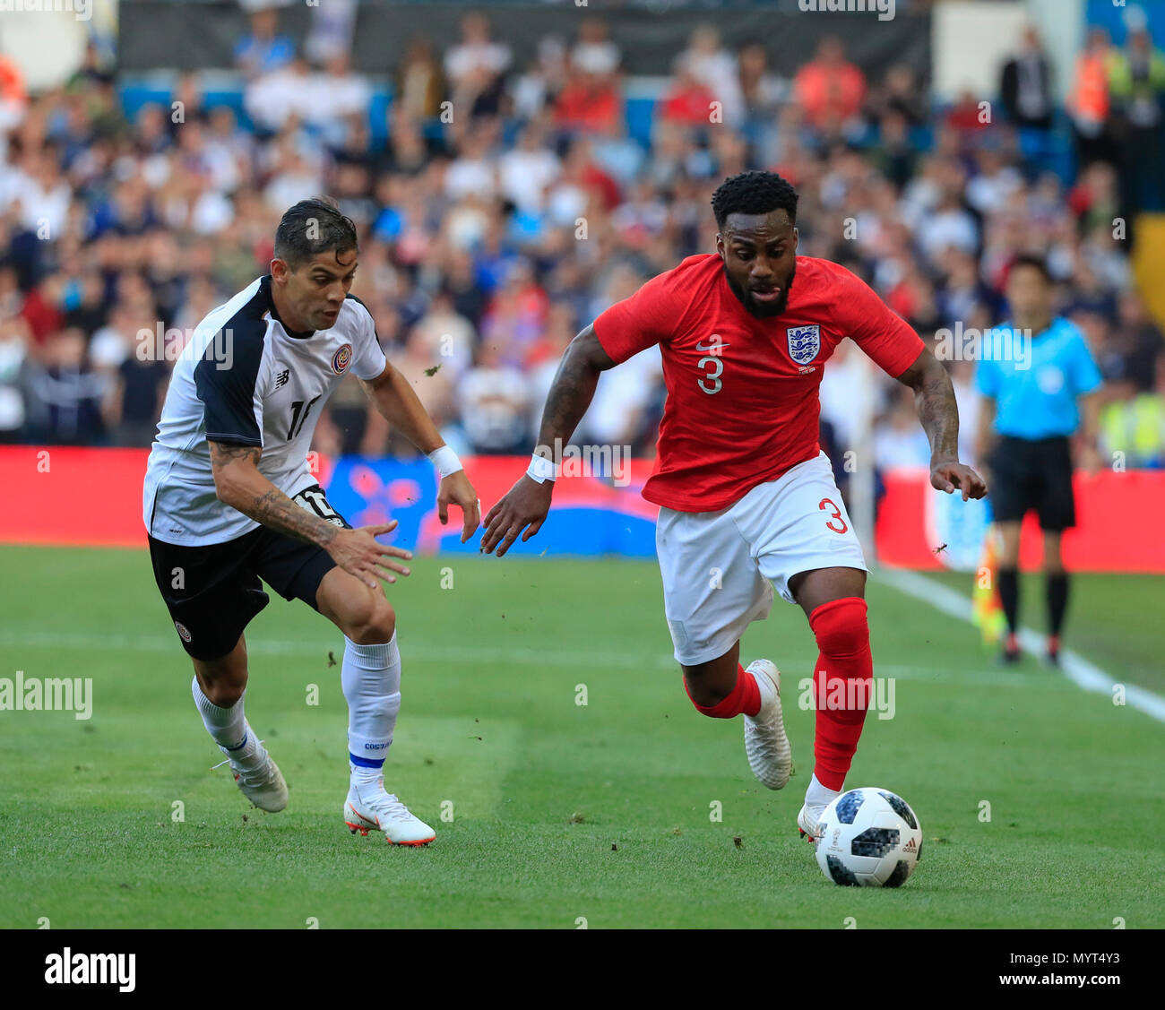 Elland Road, Leeds, UK. 7th June, 2018. International football friendly, England versus Costa Rica; Danny Rose of England makes a run down the wing past Cristian Gamboa of Costa Rica Credit: Action Plus Sports/Alamy Live News Stock Photo