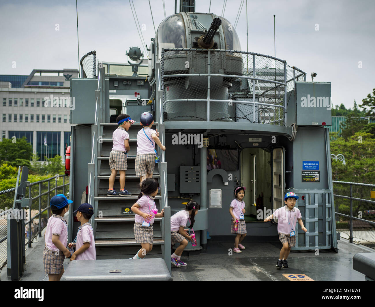 June 8 18 Seoul Gyeonggi South Korea Children In A School Group At The War Memorial Of Korea In Seoul South Korea Play On A Replica Of The Pkm 357 Patrol