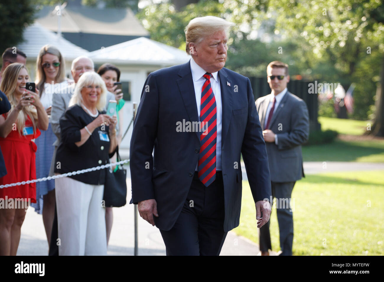Washington, DC, USA. 8th June, 2018. President Donald Trump prepares to depart the White House to head to the G7 Summit outside Quebec. Credit: Michael Candelori/ZUMA Wire/Alamy Live News Stock Photo