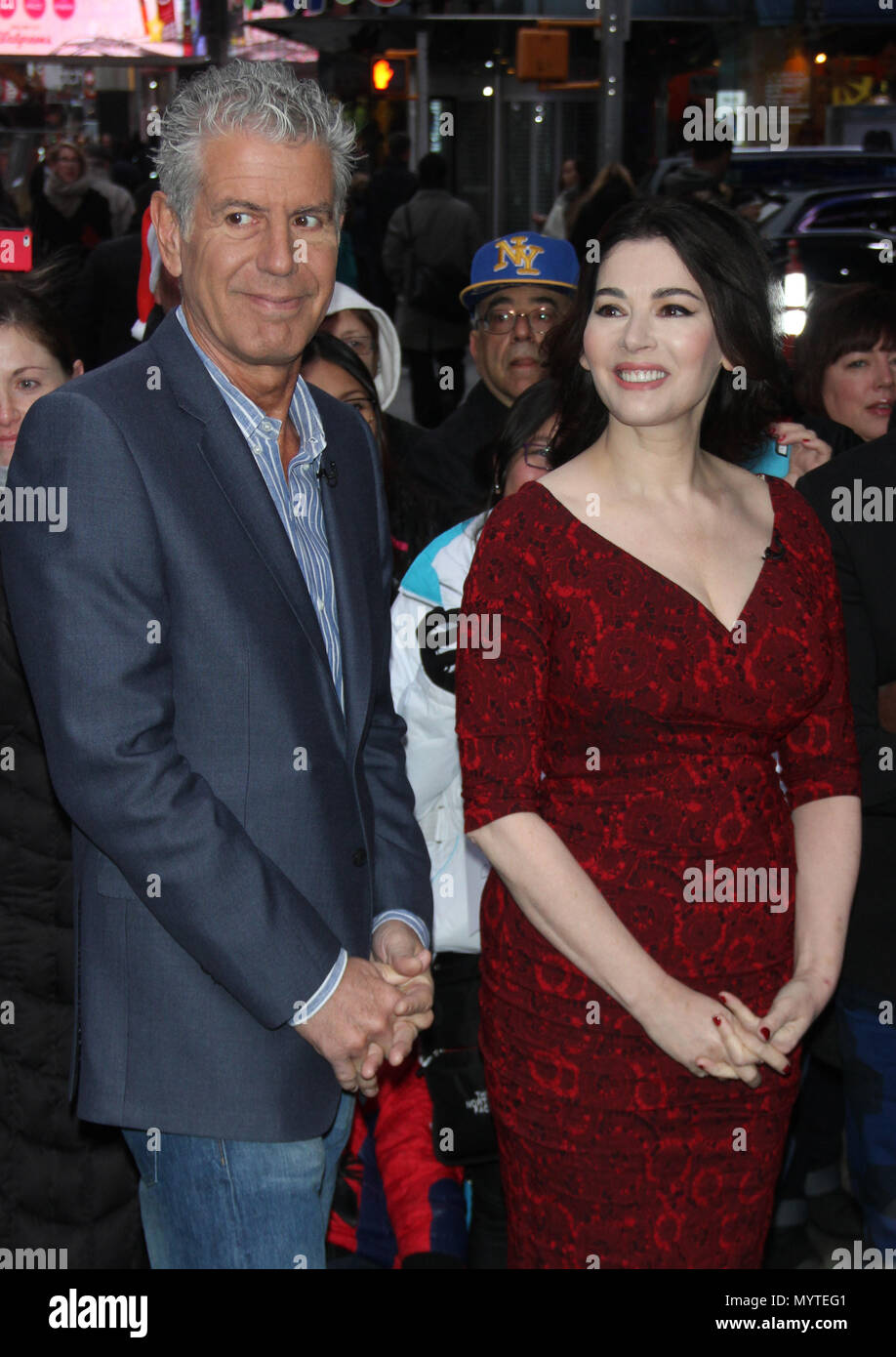 ***FILE PHOTO*** Anthony Bourdain Dead of Apparent Suicide December 02, 2014: Anthony Bourdain, Nigella Lawson at Good Morning America to talk about the 3rd season of the Taste in New York. Credit:RW/MediaPunch Stock Photo