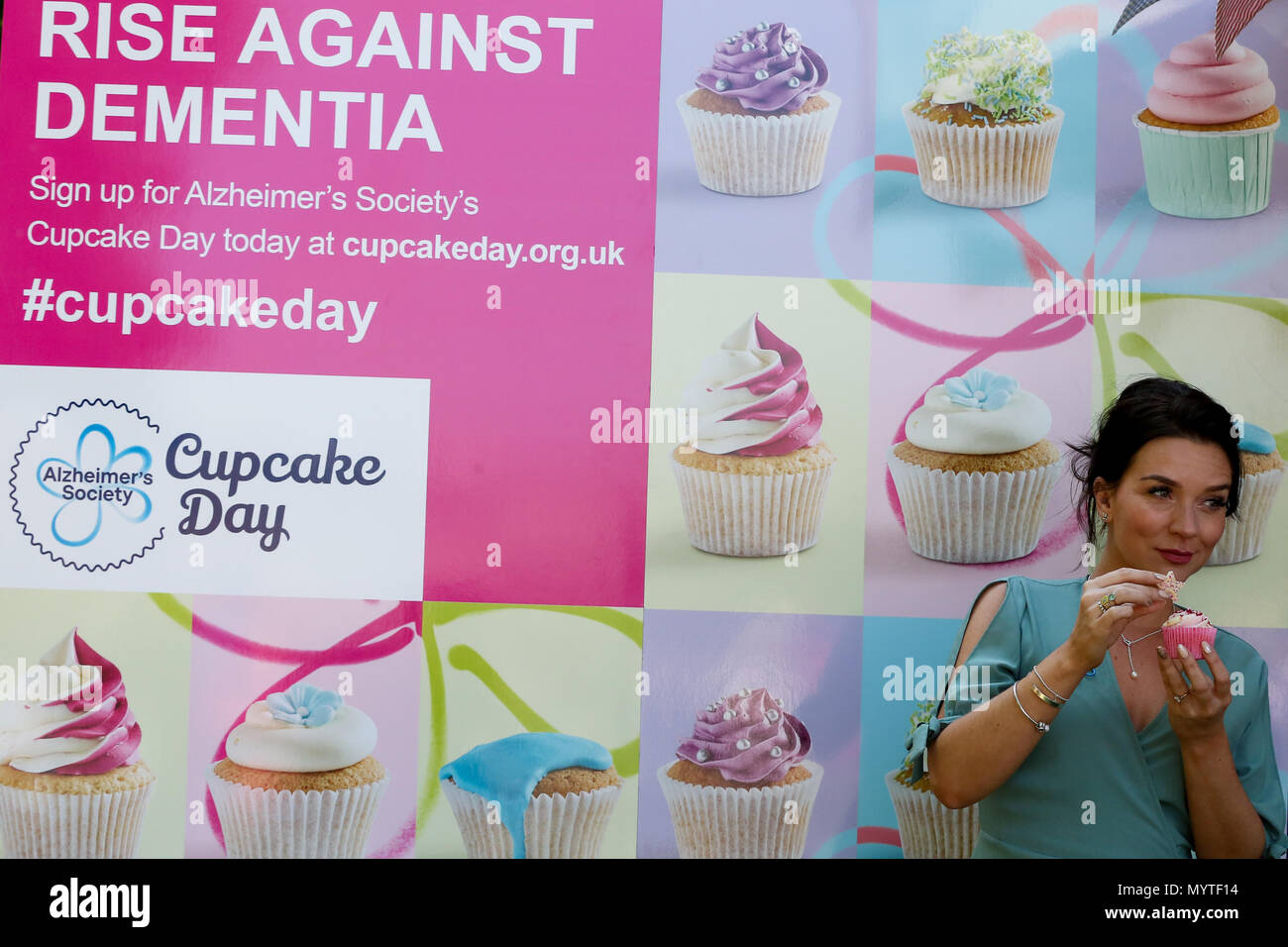 Southbank. London, UK. 8 June 2018 - Candice Brown the 2016 Great British Bake Off winner attends Alzheimer’s Society’s Cupcake Day pop up in London’s Southbank in the lead up to Cupcake Day on 14 June 2018. Credit: Dinendra Haria/Alamy Live News Stock Photo