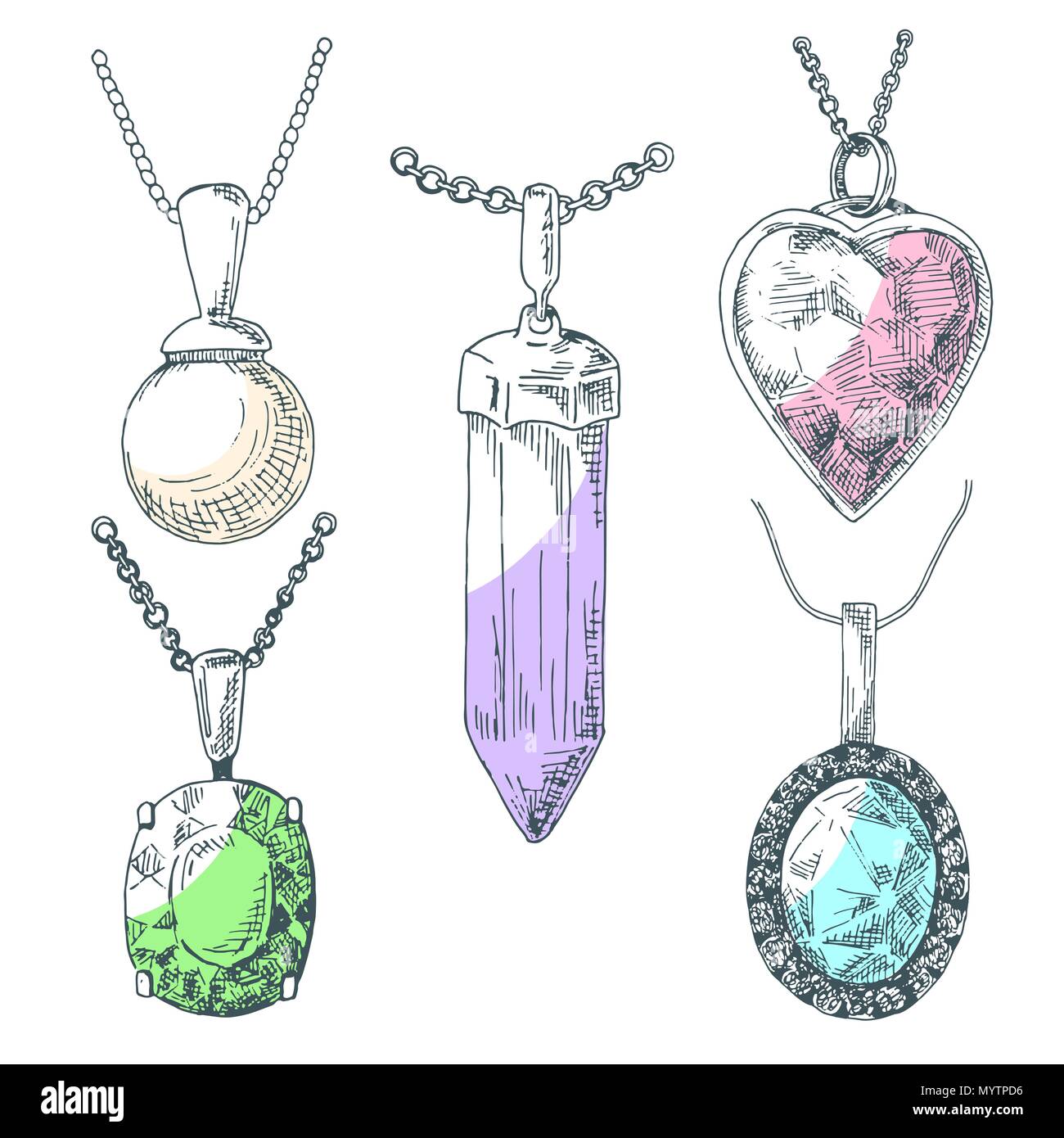 Gold chain necklace outline hires stock photography and images Alamy