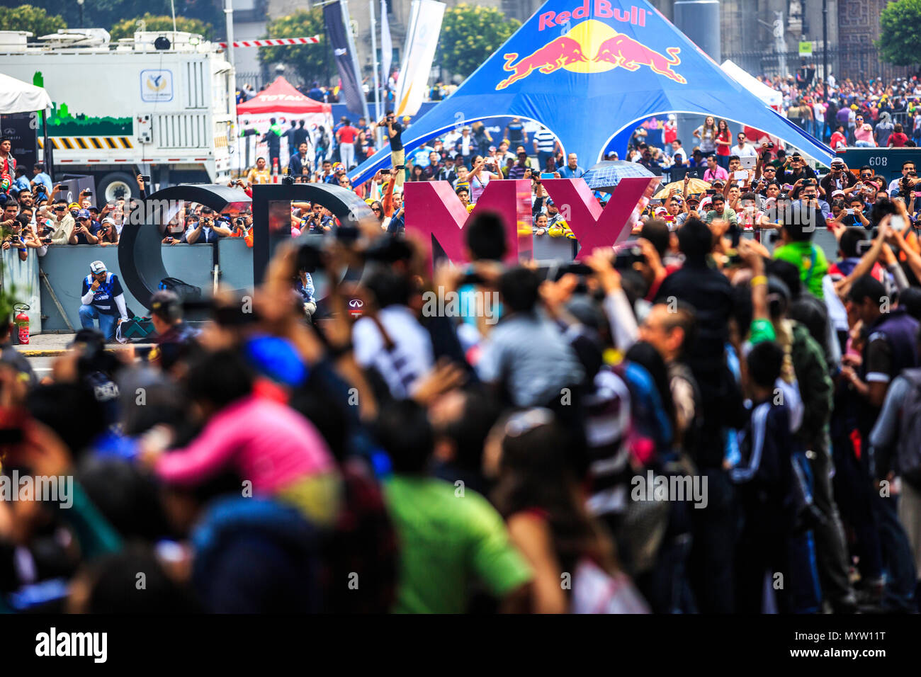 Mexico City, Mexico - June 27, 2015: CD MX logo at background, at the Infiniti Red Bull Racing F1 Showrun. Stock Photo