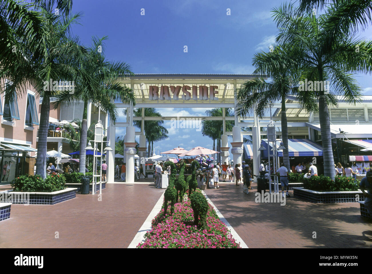 1992 HISTORICAL ENTRANCE BAYSIDE MARKETPLACE MIAMI FLORIDA USA Stock Photo
