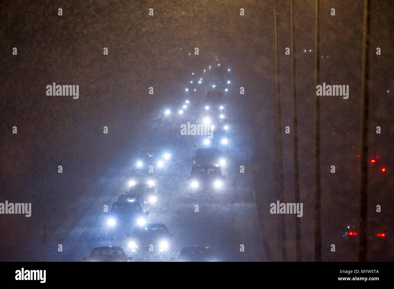 Expressway S6 called Obwodnica Trojmiasta (Tricity Beltway) by night ...