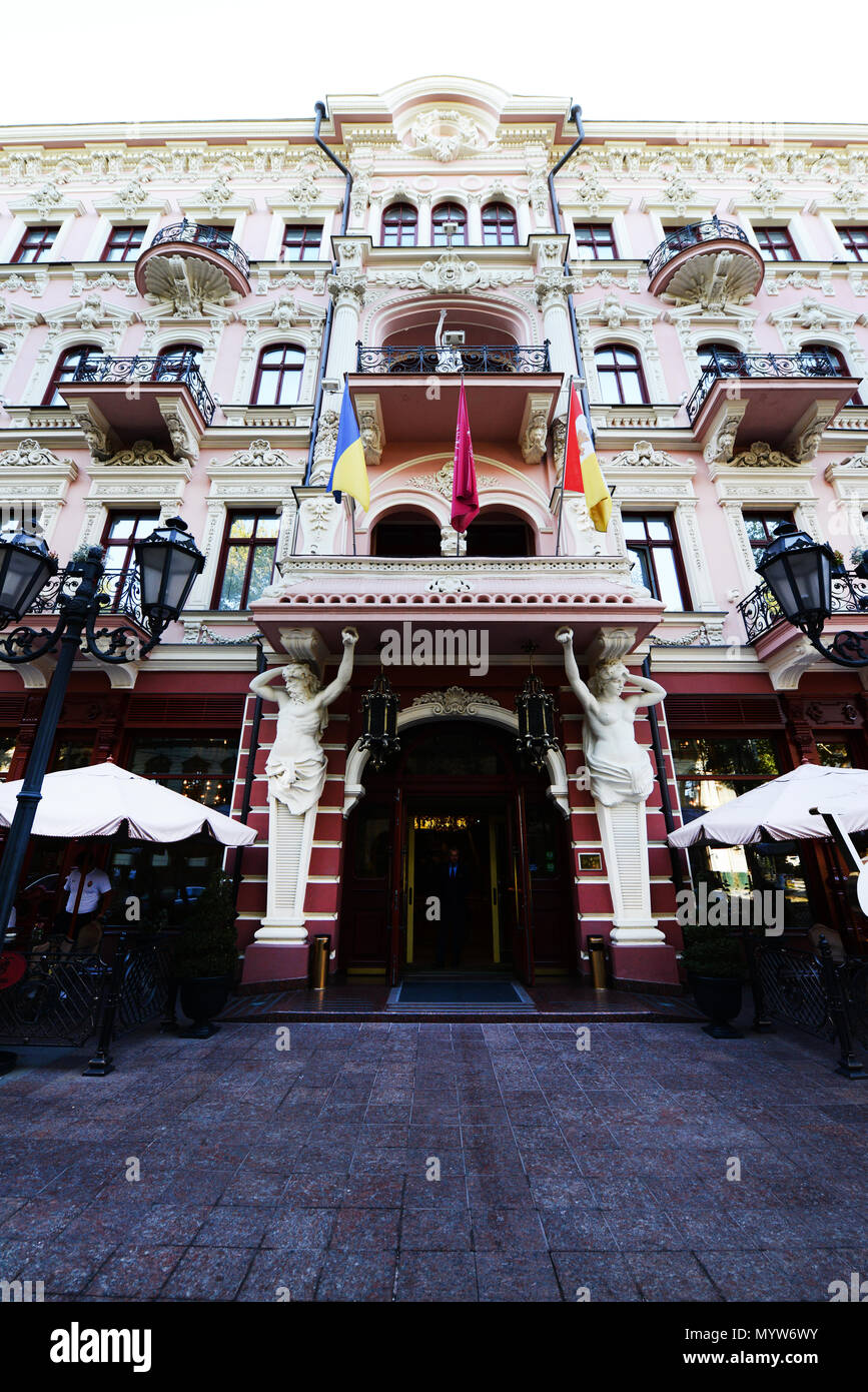 The Bristol hotel on Pushkin street in Odessa. Stock Photo