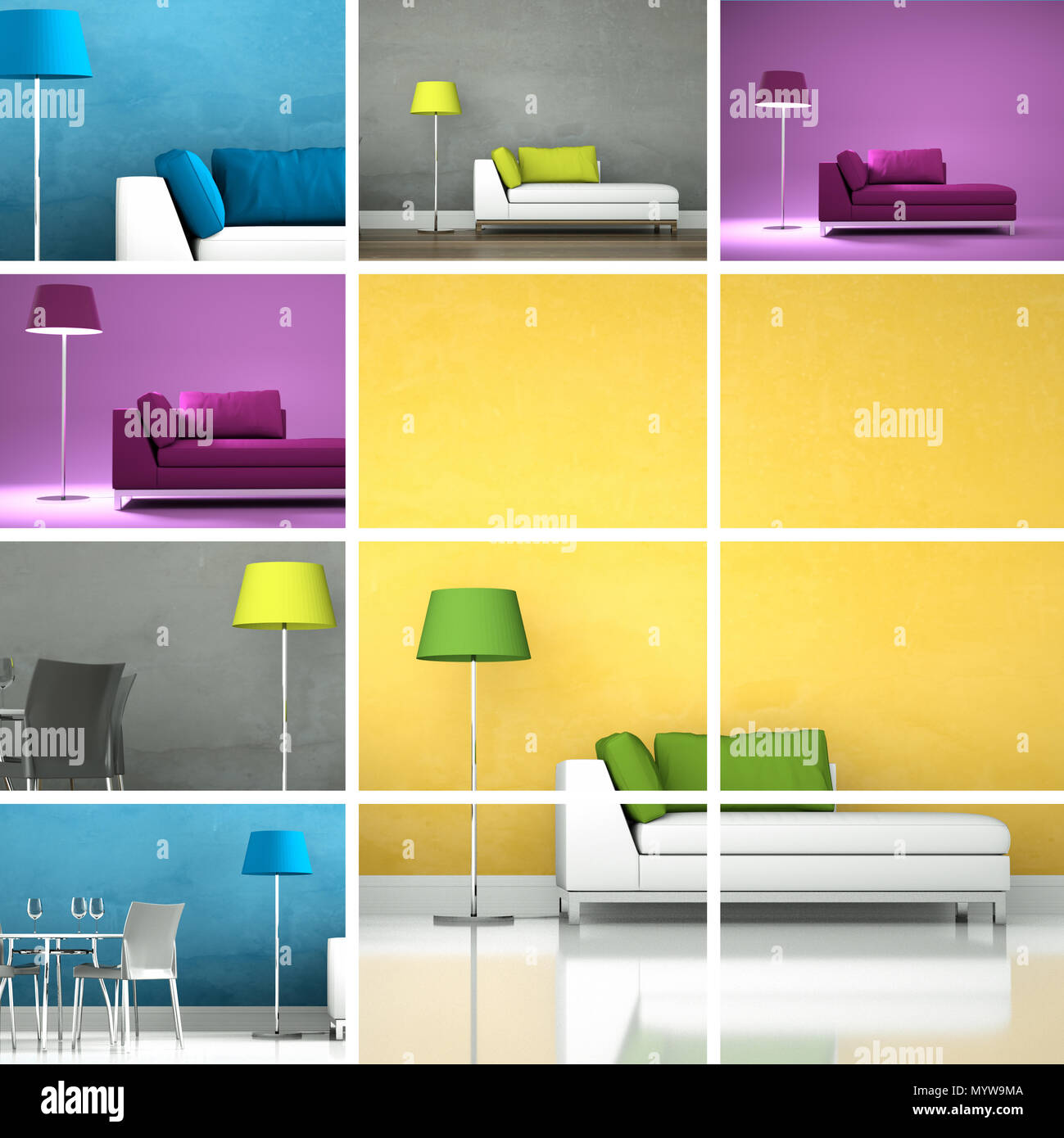 Set of sofas in modern Interior design Stock Photo - Alamy