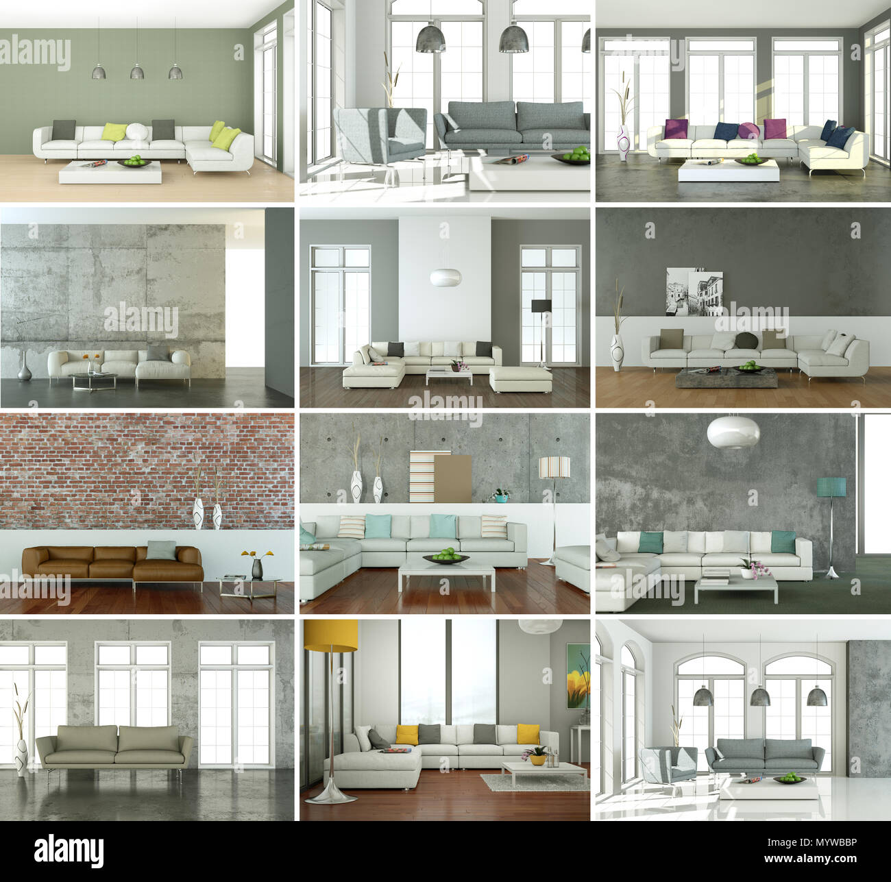 Set of sofas in modern Interior design Stock Photo - Alamy