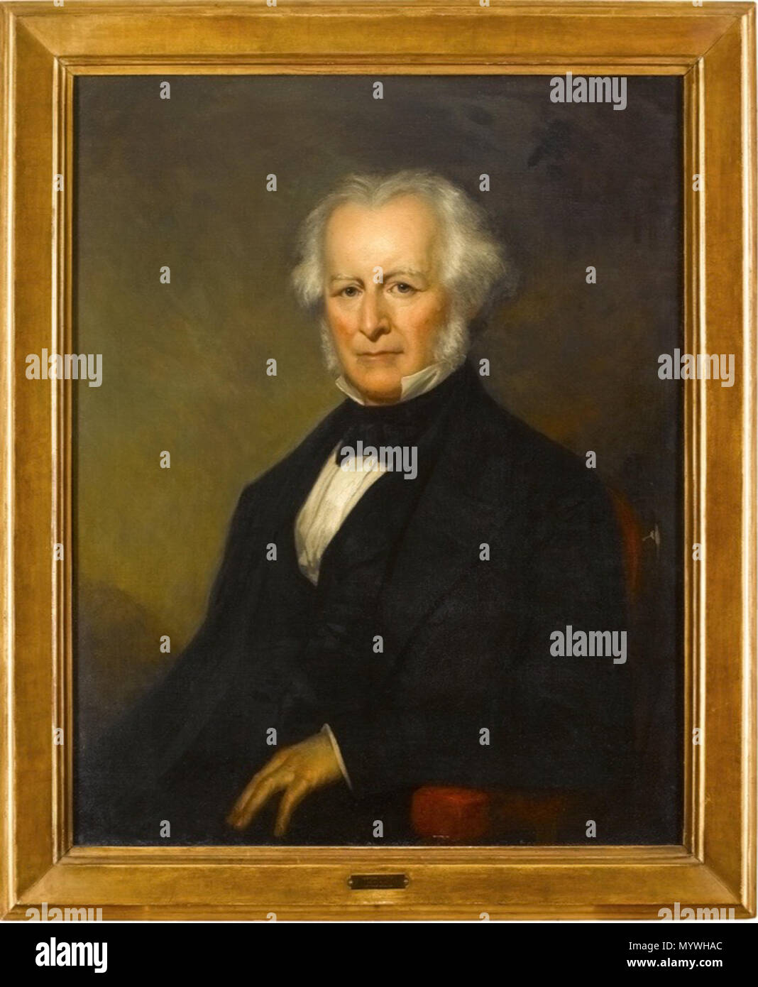 . English: Portrait from life of Hyman Gratz (1776-1857), the President Pro Tem of The Philadelphia Club from 1845 to 1847[1]. Painted by George Healy (1813-1894). Presented to the Philadelphia Club - received from Mr. J. Marx Etting (PC 1870-1915).  . 1 January 1856. George Peter Alexander Healy American, 1813-1894 50 HymanGratzPortrait.Phl Club Stock Photo