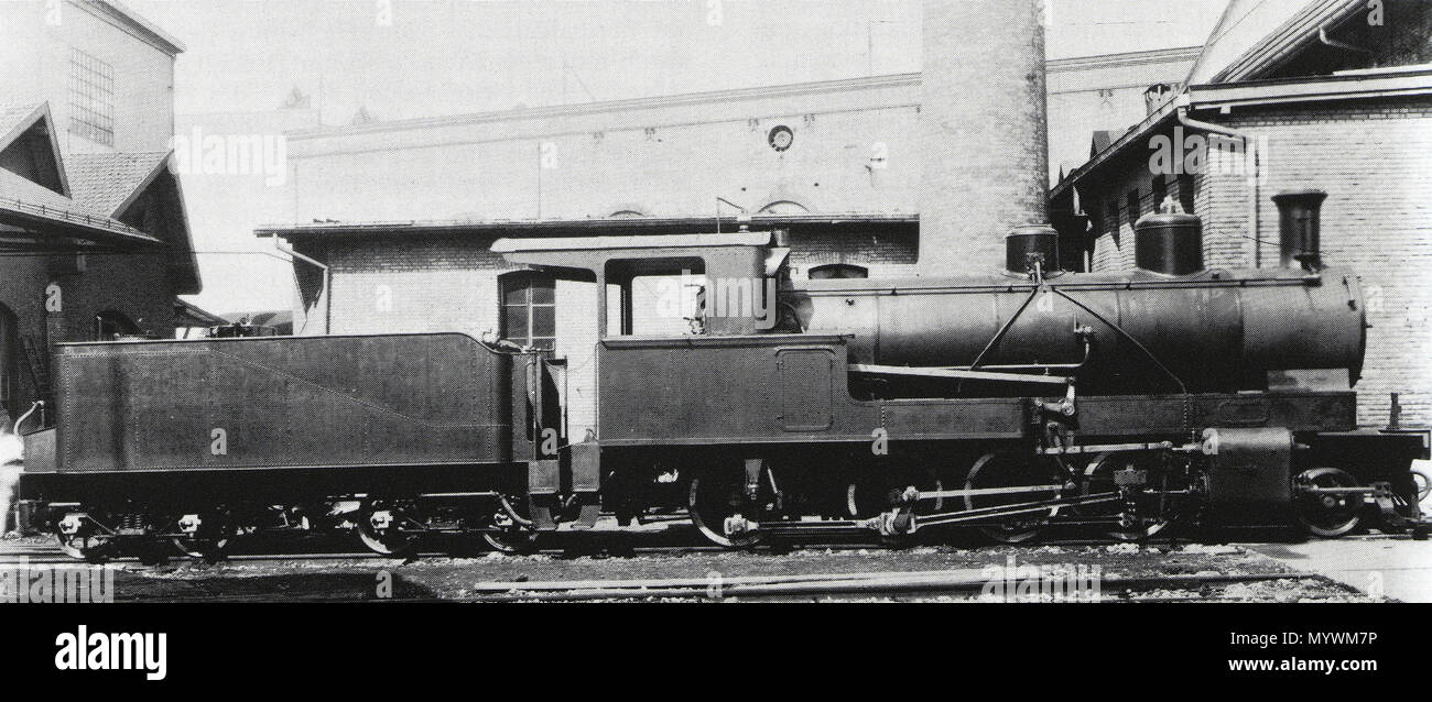 . Deutsch: Locomotive G 4/5 der Appenzellerbahn, entweder Nr. 7 Altmann , gebaut 1908 inn Emil Keſslers Machines-Fabrique zů Eſslingen (Fabr.-Nr. 3472), oder Nr. 8 Säntis, gebaut 1910 inn der Schweizeriſchen Locomotiv- und Machines-Fabrique zů Winterthur (Fabr.-Nr. 2093), nach Ausrüſtung mit Schlepp-Tender zum Verkaufe an die Franko-Æthiopiſche Eiſenbahn (Betr.-Nr. 102/101) im Jahre 1937; 1949 abgebrochen.  . 1937. Unknown 2 G45FE1937i Stock Photo