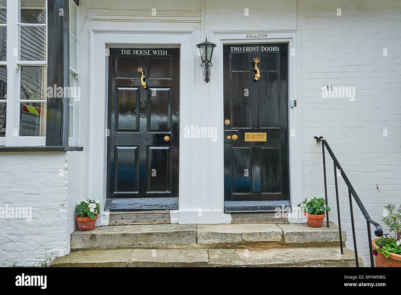 House With Two Front Doors In Rye East Sussex Stock Photo