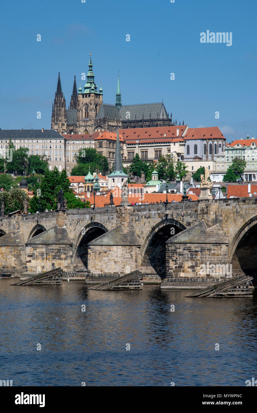 14th Century Charles Bridge In Prague Czech Republic Stock Photo Alamy